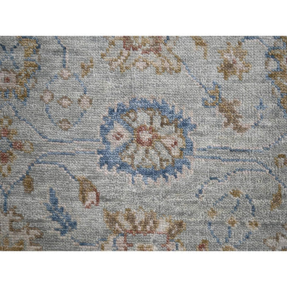 Oushak And Peshawar Wool Hand Knotted Rug Blue Beige 6.1X9.0 -O084885