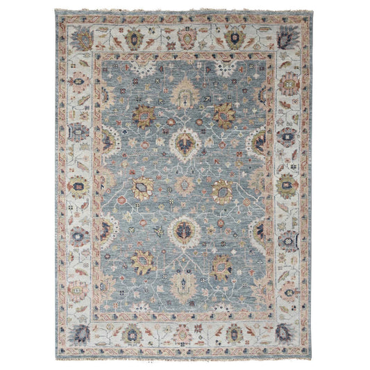 Oushak And Peshawar Wool Hand Knotted Rug Grey Gray 8.9X12.0 -O084888