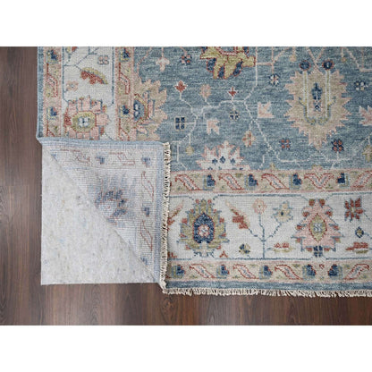 Oushak And Peshawar Wool Hand Knotted Rug Grey Gray 8.9X12.0 -O084888