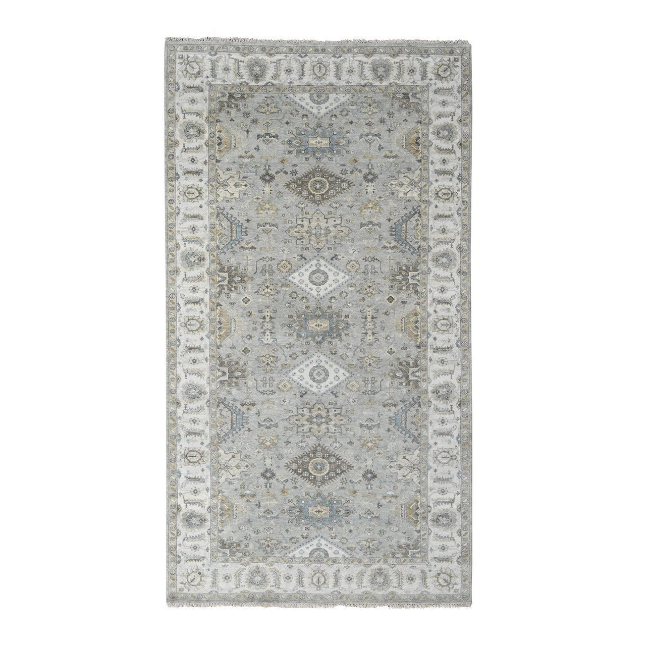 Gray 6'0" x 11'9" Heriz Hand knotted Wool Rug - Sku: O084906