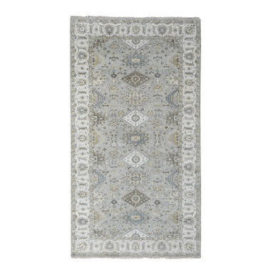 Heriz Wool Hand Knotted Rug Grey Ivory 6.0X11.9 -O084906