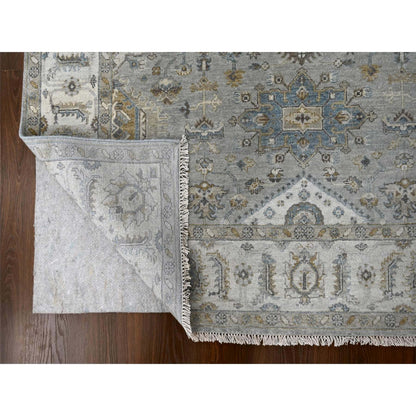 Heriz Wool Hand Knotted Rug Grey Ivory 6.0X11.9 -O084906