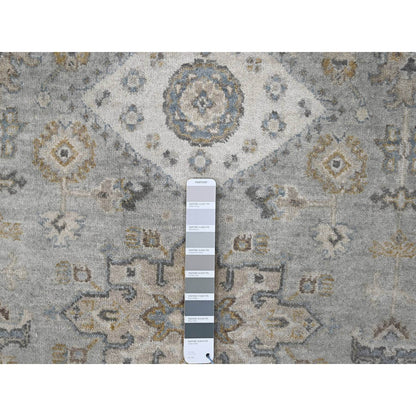 Heriz Wool Hand Knotted Rug Grey Ivory 6.0X11.9 -O084906