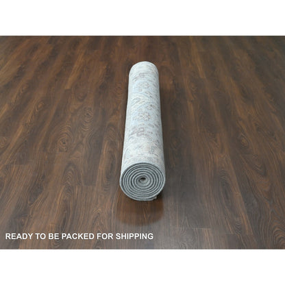Heriz Wool Hand Knotted Rug Grey Ivory 6.0X11.9 -O084906