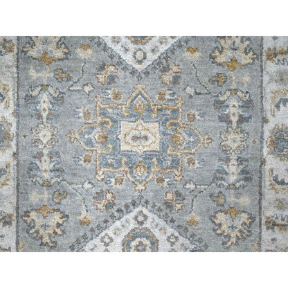 Heriz Wool Hand Knotted Rug Grey Ivory 2.7X6.0 -O084908