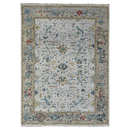 Transitional Wool Hand Knotted Rug Grey Gray 8.10X11.11 -O084915