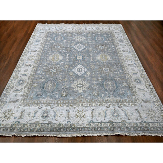 Heriz Wool Hand Knotted Rug Grey Ivory 10.0X10.1 -O084934