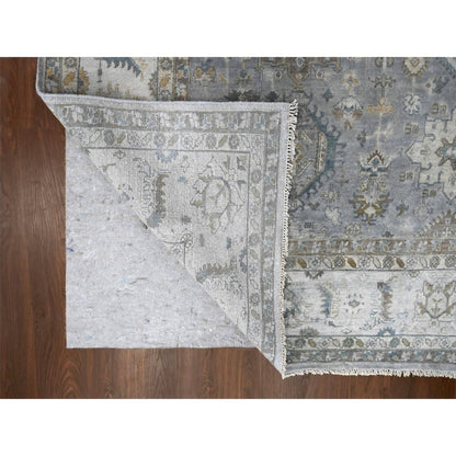 Heriz Wool Hand Knotted Rug Grey Ivory 10.0X10.1 -O084934