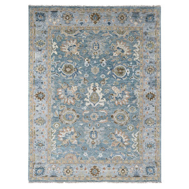 Oushak And Peshawar Wool Hand Knotted Rug Grey Gray 8.0X9.10 -O084942
