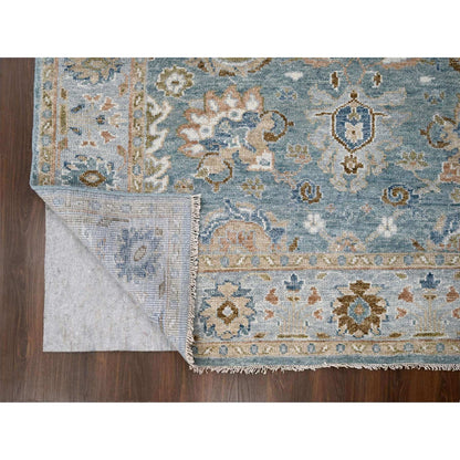 Oushak And Peshawar Wool Hand Knotted Rug Grey Gray 8.0X9.10 -O084942