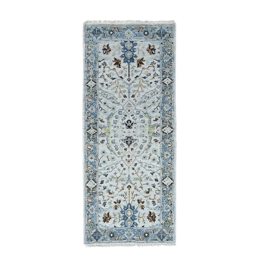 Oushak And Peshawar Wool Hand Knotted Rug Grey Gray 2.5X5.9 -O084950