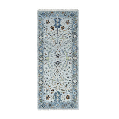 Oushak And Peshawar Wool Hand Knotted Rug Grey Gray 2.5X5.9 -O084950
