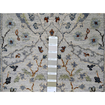 Oushak And Peshawar Wool Hand Knotted Rug Grey Gray 2.5X5.9 -O084950