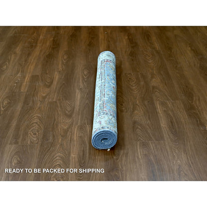 Heriz Wool Hand Knotted Rug Blue Gray 4.9X7.0 -O084954