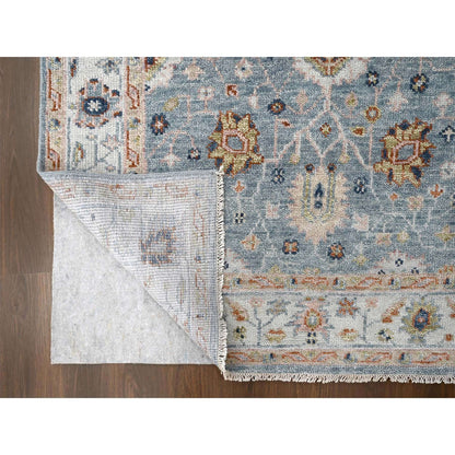 Oushak And Peshawar Wool Hand Knotted Rug Grey Ivory 6.0X8.11 -O084965