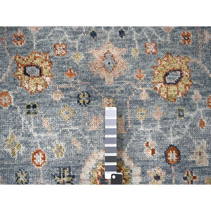 Oushak And Peshawar Wool Hand Knotted Rug Grey Ivory 6.0X8.11 -O084965