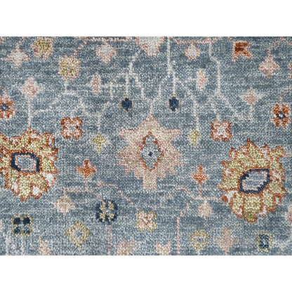 Oushak And Peshawar Wool Hand Knotted Rug Grey Ivory 6.0X8.11 -O084965