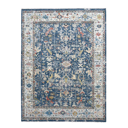 Heriz Wool Hand Knotted Rug Blue 7.11x9.9 -O084971