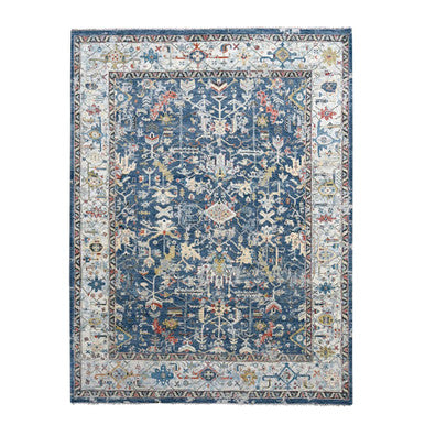 Heriz Wool Hand Knotted Rug Blue 7.11x9.9 -O084971