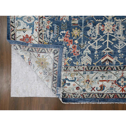 Heriz Wool Hand Knotted Rug Blue 7.11x9.9 -O084971
