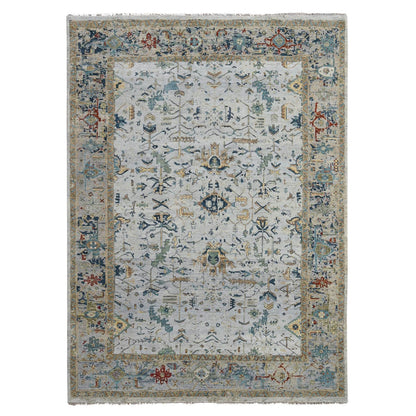 Transitional Wool Hand Knotted Rug Grey Gray 8.11X11.11 -O084976