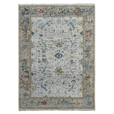 Transitional Wool Hand Knotted Rug Grey Gray 8.11X11.11 -O084976