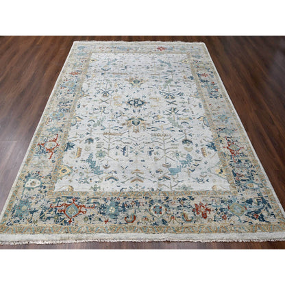 Transitional Wool Hand Knotted Rug Grey Gray 8.11X11.11 -O084976