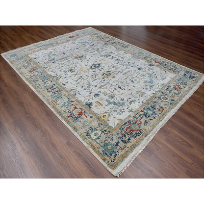 Transitional Wool Hand Knotted Rug Grey Gray 8.11X11.11 -O084976