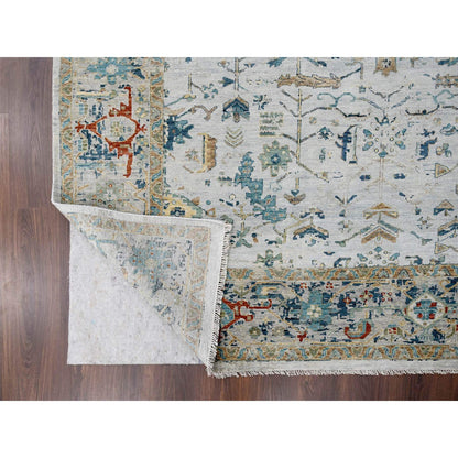 Transitional Wool Hand Knotted Rug Grey Gray 8.11X11.11 -O084976
