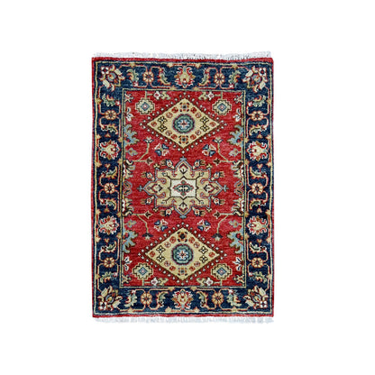 Heriz Wool Hand Knotted Rug Red Black 2.0X3.0 -O084980