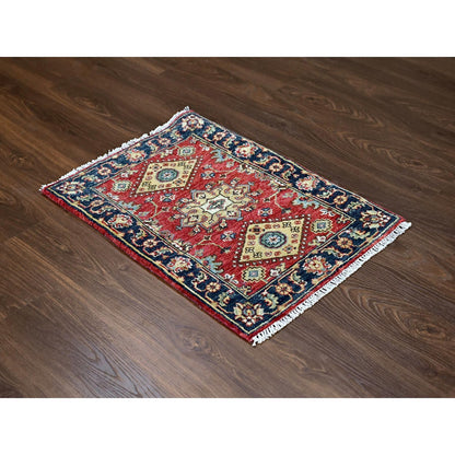 Heriz Wool Hand Knotted Rug Red Black 2.0X3.0 -O084980