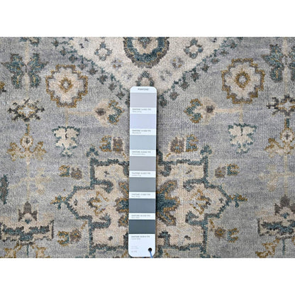 Heriz Wool Hand Knotted Rug Grey Ivory 2.7X27.9 -O084981