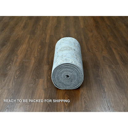 Heriz Wool Hand Knotted Rug Grey Ivory 2.7X27.9 -O084981