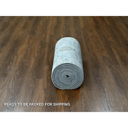 Heriz Wool Hand Knotted Rug Grey Ivory 2.8X27.9 -O084982
