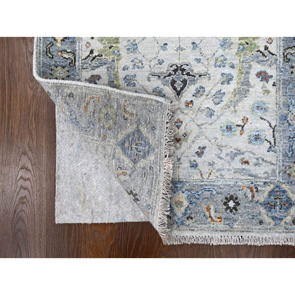 Oushak And Peshawar Wool Hand Knotted Rug Grey Gray 2.6X30.4 -O084983