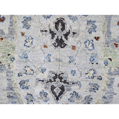 Oushak And Peshawar Wool Hand Knotted Rug Grey Gray 2.6X30.4 -O084983