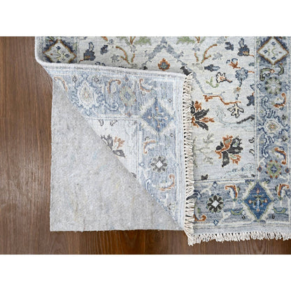 Oushak And Peshawar Wool Hand Knotted Rug Grey Gray 2.8X23.10 -O084986