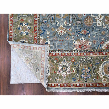 Heriz Wool Hand Knotted Rug Grey Green 8.11X11.10 -O084988