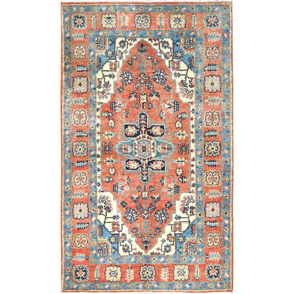 Heriz Wool Hand Knotted Rug Red Red 2.10X4.10 -O085002