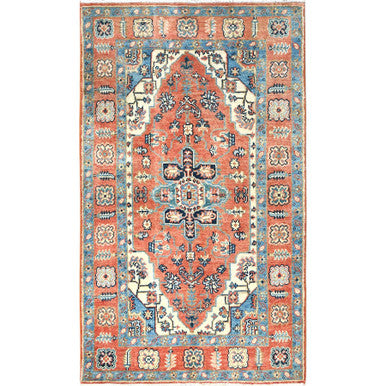 Heriz Wool Hand Knotted Rug Red Red 2.10X4.10 -O085002