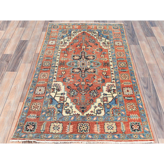 Heriz Wool Hand Knotted Rug Red Red 2.10X4.10 -O085002