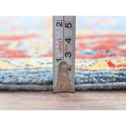 Heriz Wool Hand Knotted Rug Blue Red 4.0X5.8 -O085006