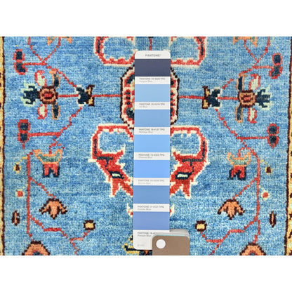 Heriz Wool Hand Knotted Rug Blue Red 2.1X2.10 -O085011