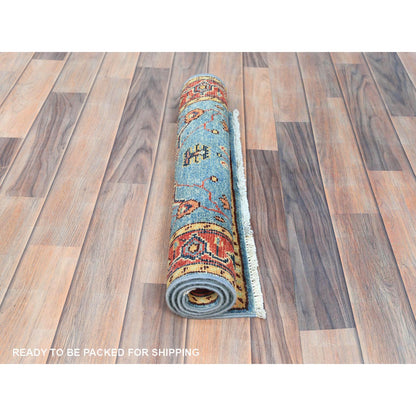 Heriz Wool Hand Knotted Rug Blue Red 2.1X2.10 -O085011