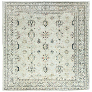 Kazak Wool Hand Knotted Rug Grey Grey 9.5X9.8 -O085028