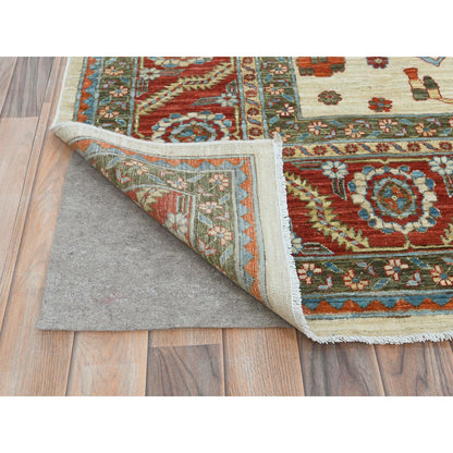 Heriz Wool Hand Knotted Rug Ivory Red 9.0X11.4 -O085033