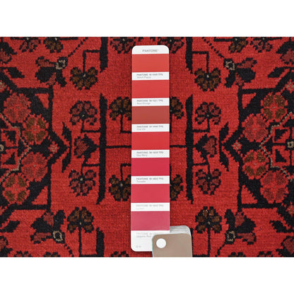 Tribal & Geometric Wool Hand Knotted Rug Red Red 4.2X6.5 -O085108