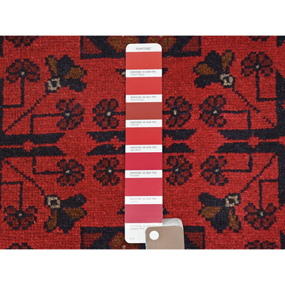 Tribal & Geometric Wool Hand Knotted Rug Red Red 4.1X6.3 -O085110