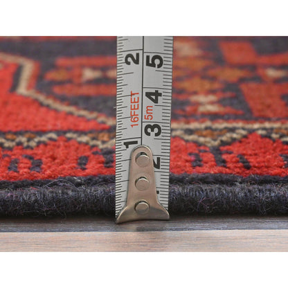 Tribal & Geometric Wool Hand Knotted Rug Red Red 4.1X6.3 -O085110