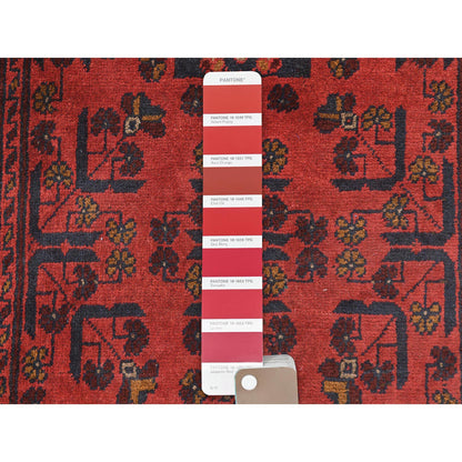 Tribal & Geometric Wool Hand Knotted Rug Red Red 2.8X15.5 -O085135
